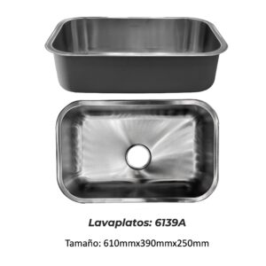 FREGADERO DE ACERO INOXIDABLE 6139A