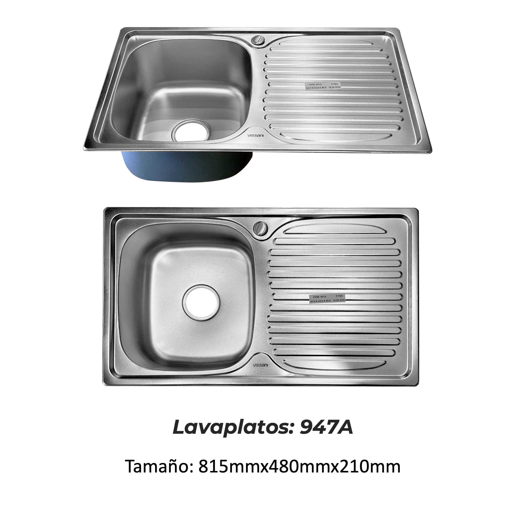 FREGADERO DE ACERO INOXIDABLE